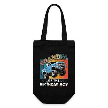 Grandpa of the Birthday Boy Monster Truck Party - Gift Bag for Bottles - black - Front