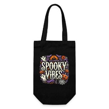 Halloween T-Shirt "Spooky Vibes" - Farbenfroh - Geschenkbeutel für Flaschen - Schwarz - Vorne