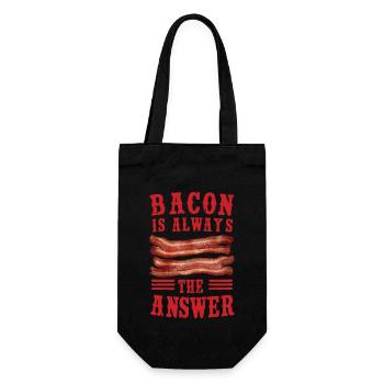 Bacon is Always the answer Funny Pork Meat Lover - Gift Bag for Bottles - black - Front