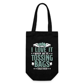 Cornhole Team Bean Bag Player - Geschenkbeutel für Flaschen - Schwarz - Vorne