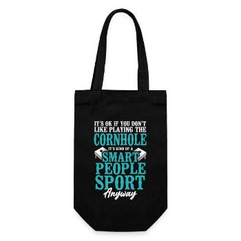 Cornhole Team Bean Bag Player - Gift Bag for Bottles - black - Front