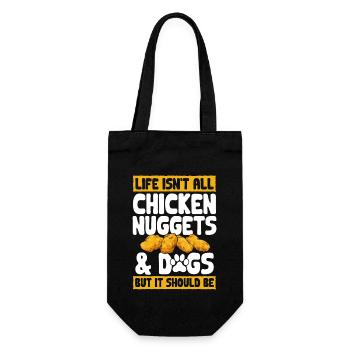 Chicken Nugget Liebhaber Chicken Nuggets - Geschenkbeutel für Flaschen - Schwarz - Vorne