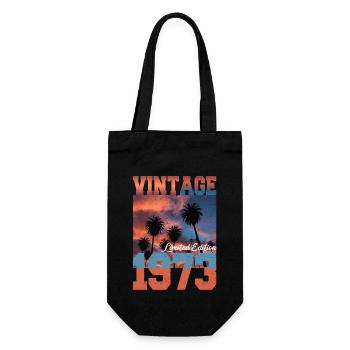 1973 Vintage Limited Edition Palmen Geboren 1973 - Geschenkbeutel für Flaschen - Schwarz - Vorne