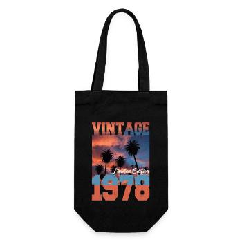 1978 Vintage Limited Edition Palmen Geboren 1978 - Geschenkbeutel für Flaschen - Schwarz - Vorne