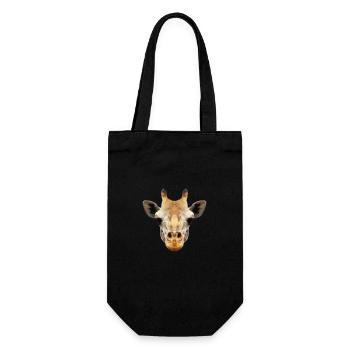 Giraffe Face Head Funny Tall Animal Big Hole Nose - Gift Bag for Bottles - black - Front