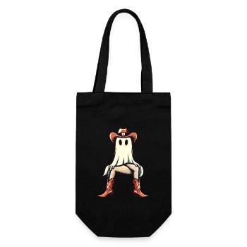 Funny Ghost Cowboy girl Boots Cowboy Hat - Gift Bag for Bottles - black - Front