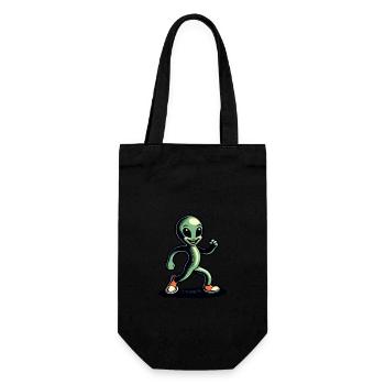 Retro Vintage Alien Halloween Costume Decoration - Gift Bag for Bottles - black - Front