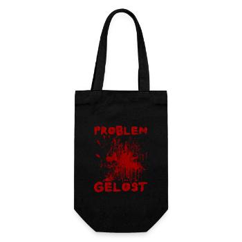 Problem solved - Funny Halloween saying - Gift Bag for Bottles - black - Front