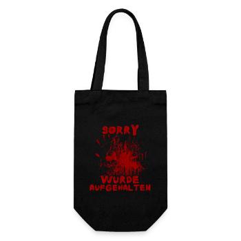 Sorry, was held up Funny Halloween Saying - Gift Bag for Bottles - black - Front