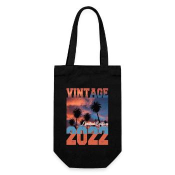 2022 Vintage Limited Edition Palm Trees Born 2022 - Gift Bag for Bottles - black - Front