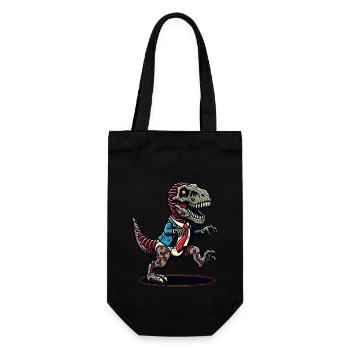 T-Rex Dinosaur Zombie Halloween Costume Decoration - Gift Bag for Bottles - black - Front