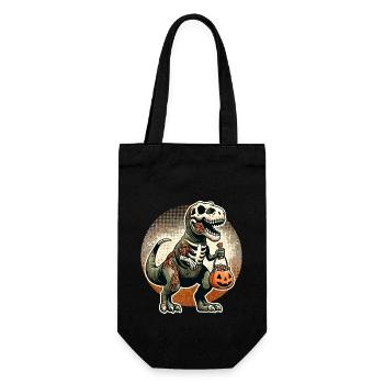 TRex Dinosaurier Zombie Halloween Kostüm - Geschenkbeutel für Flaschen - Schwarz - Vorne