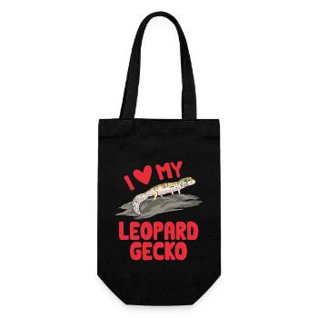 Leopard Gecko Reptile Pet Gecko - Gift Bag for Bottles - black - Front