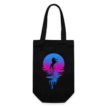 Sonnenuntergang Einhorn - Geschenkbeutel für Flaschen - Schwarz - Vorne