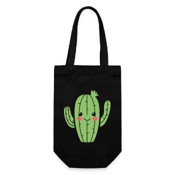 Kaktus - Geschenkbeutel für Flaschen - Schwarz - Vorne