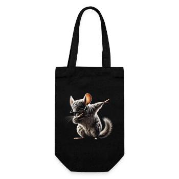 Dabbing Chinchilla Tier Tierliebhaber Cool Dab - Geschenkbeutel für Flaschen - Schwarz - Vorne