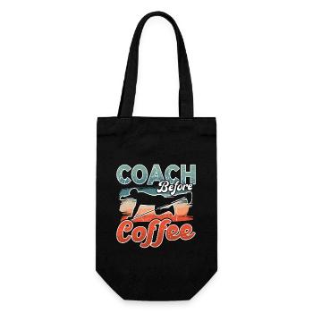 Health Coach Before Coffee Workout Coffee Lover - Gift Bag for Bottles - black - Front