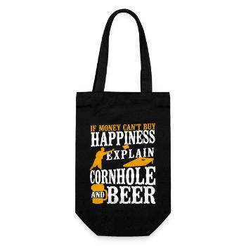 Cornhole Team Bean Bag Player - Gift Bag for Bottles - black - Front