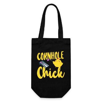Cornhole Team Bean Bag Player - Gift Bag for Bottles - black - Front