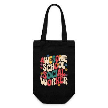 Awesome School Sozialarbeiter - Geschenkbeutel für Flaschen - Schwarz - Vorne