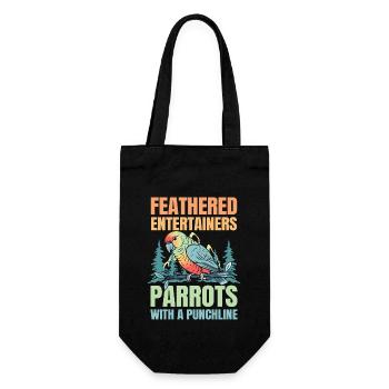 Feathered Entertainers Parrots - Geschenkbeutel für Flaschen - Schwarz - Vorne
