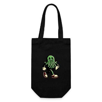 Happy Cthulhu Mascot Funny Monster - Gift Bag for Bottles - black - Front