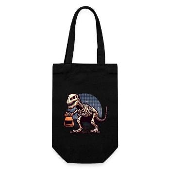 T-Rex Dinosaurier Süßes Oder Saures Halloween - Geschenkbeutel für Flaschen - Schwarz - Vorne