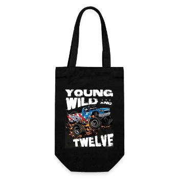 m Monster Truck 12. Geburtstag Boy Party - Jung, - Geschenkbeutel für Flaschen - Schwarz - Vorne