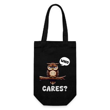 gernevte Eule #whocares - Geschenkbeutel für Flaschen - Schwarz - Vorne