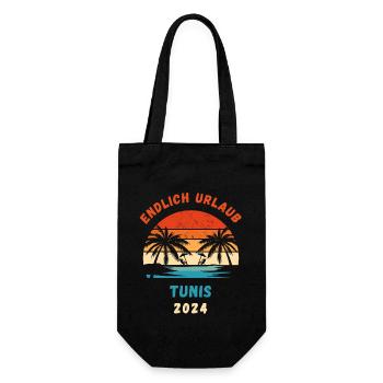 Tunis Urlaub 2024 Tunesien Urlaubsreise Idee - Geschenkbeutel für Flaschen - Schwarz - Vorne