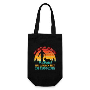 My German Shepherd Has A Black Belt In Cuddling GS - Gift Bag for Bottles - black - Front