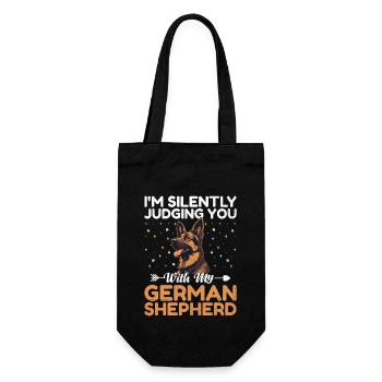 Je te juge en silence avec mon berger allemand g - Sac à bouteille - noir - Devant
