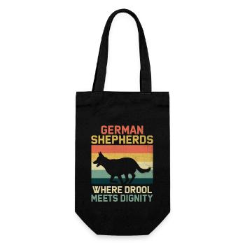German Shepherds Where Drool Meets Dignity - Gift Bag for Bottles - black - Front