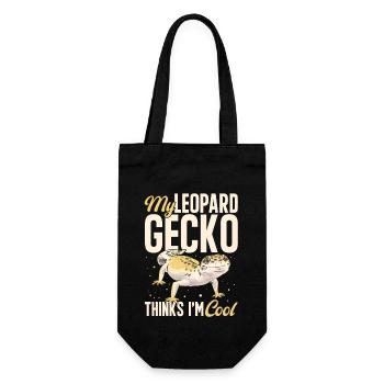 Leopard Gecko Reptile Pet Gecko - Gift Bag for Bottles - black - Front