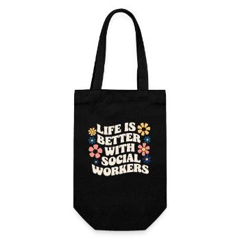 La vie est meilleure avec les travailleurs sociaux - Sac à bouteille - noir - Devant