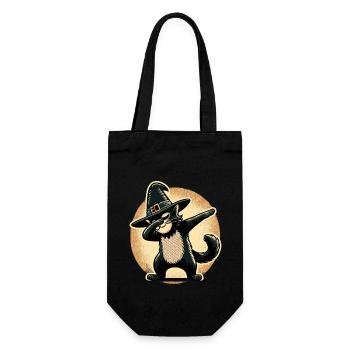 Dabbende Hexen Katze Dabbing Haustier Halloween - Geschenkbeutel für Flaschen - Schwarz - Vorne
