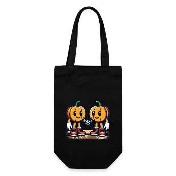 Cute Pumpkin Twins Halloween Costume - Gift Bag for Bottles - black - Front