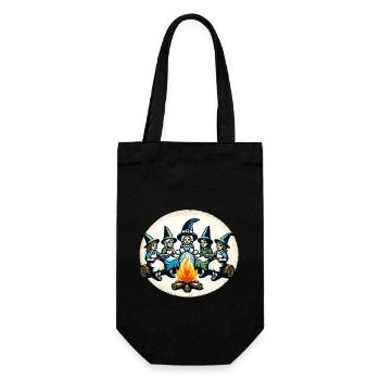 Camping Campfire Vintage Witches Design - Gift Bag for Bottles - black - Front