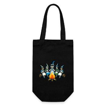 Camping Campfire Vintage Witches Design - Gift Bag for Bottles - black - Front