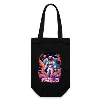 FABIUS - Beautiful boy name with cool astronaut - Gift Bag for Bottles - black - Front