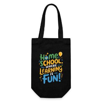 Homeschool Mom Dad Family Life Community Journey - Geschenkbeutel für Flaschen - Schwarz - Vorne