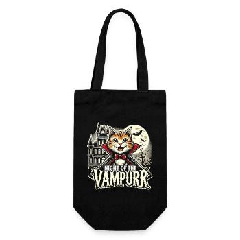 T-shirt d’Halloween chat vampire - Sac à bouteille - noir - Devant