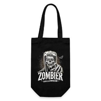 T-shirt en verre de bière zombie pour Halloween - Sac à bouteille - noir - Devant