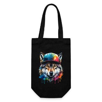 Casquette Wolf Snapback Imprimé de design animal coloré - Sac à bouteille - noir - Devant