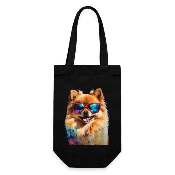 Pomeranian Pomeranian Sunglasses Dog Print - Gift Bag for Bottles - black - Front
