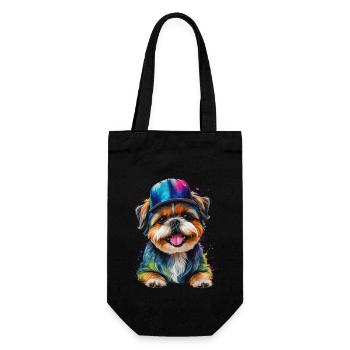 Shih Tzu Snapback Cap Hund Lustig Tier Print - Geschenkbeutel für Flaschen - Schwarz - Vorne
