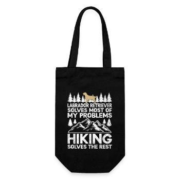 Labrador Retriever Solves Most Of My Problems Hiki - Gift Bag for Bottles - black - Front