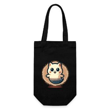 Niedliche Geister Katze Kawaii Geist Haustier - Geschenkbeutel für Flaschen - Schwarz - Vorne