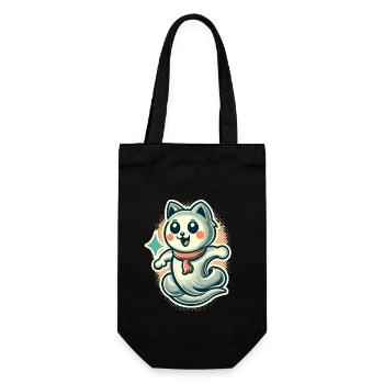 Niedliche Geister Katze Kawaii Geist Haustier - Geschenkbeutel für Flaschen - Schwarz - Vorne