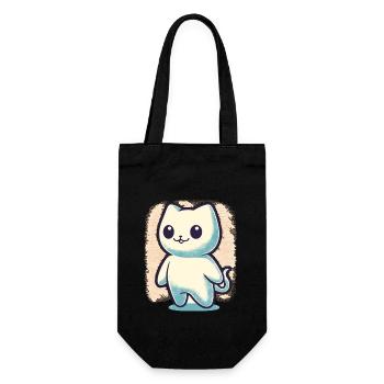 Niedliche Geister Katze Kawaii Geist Haustier - Geschenkbeutel für Flaschen - Schwarz - Vorne